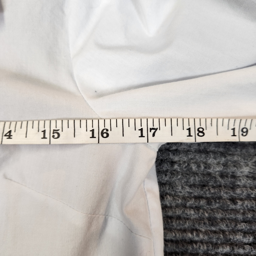 Zara Basics White Collared Button Down Gray Pleat… - image 7